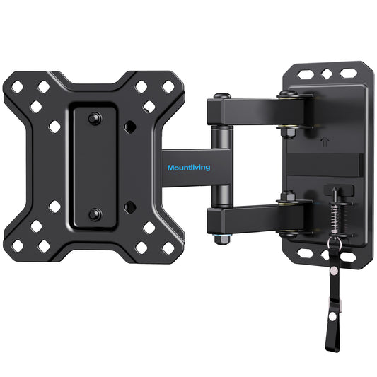 Mountliving Lockable RV TV Mount for Most 10-26 Inch LED, Flat Screen TVs RV Mount on Motor Home Camper Truck Marine Boat Trailer Full Motion TV Wall Mount up to 33 lbs VESA 100x100mm Easy One Step Lock